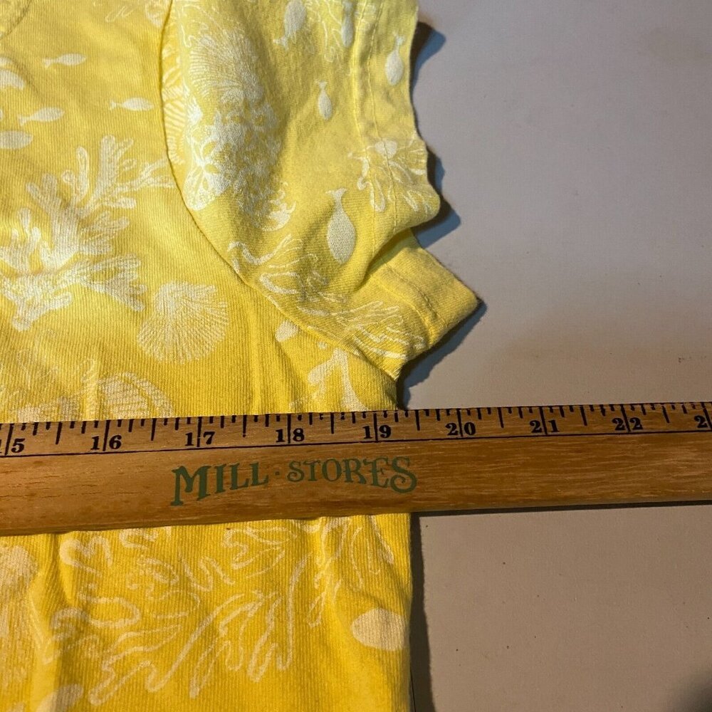 Fresh Produce Women S Tropical Dress Beach Ocean Coral Fish Mini Length Yellow - Picture 7 of 9